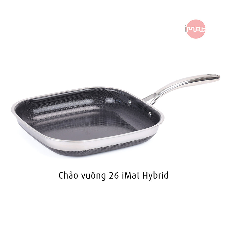 Chảo vuông iMat Hybrid lòng đen