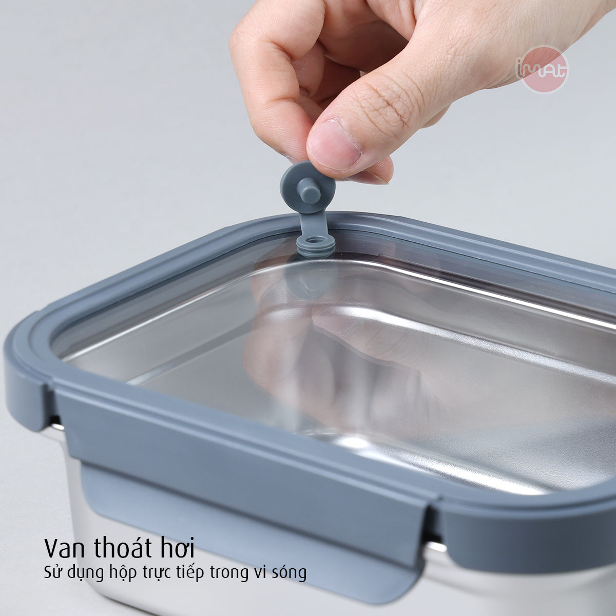 Hộp inox dùng vi sóng, nắp thuỷ tinh chịu nhiệt