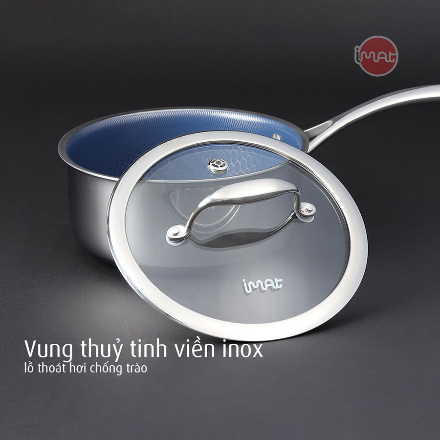 Bộ 5 nồi chảo iMat Hybrid lòng xanh