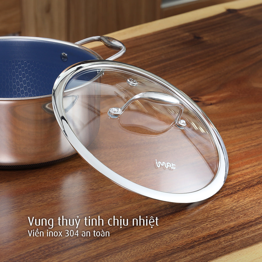 Bộ 2 nồi iMat Hybrid lòng xanh 20, 24