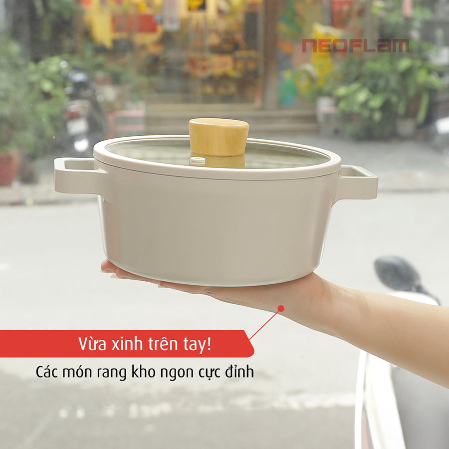 Nồi Fika Hàn Quốc, tráng gốm chống dính, đáy từ