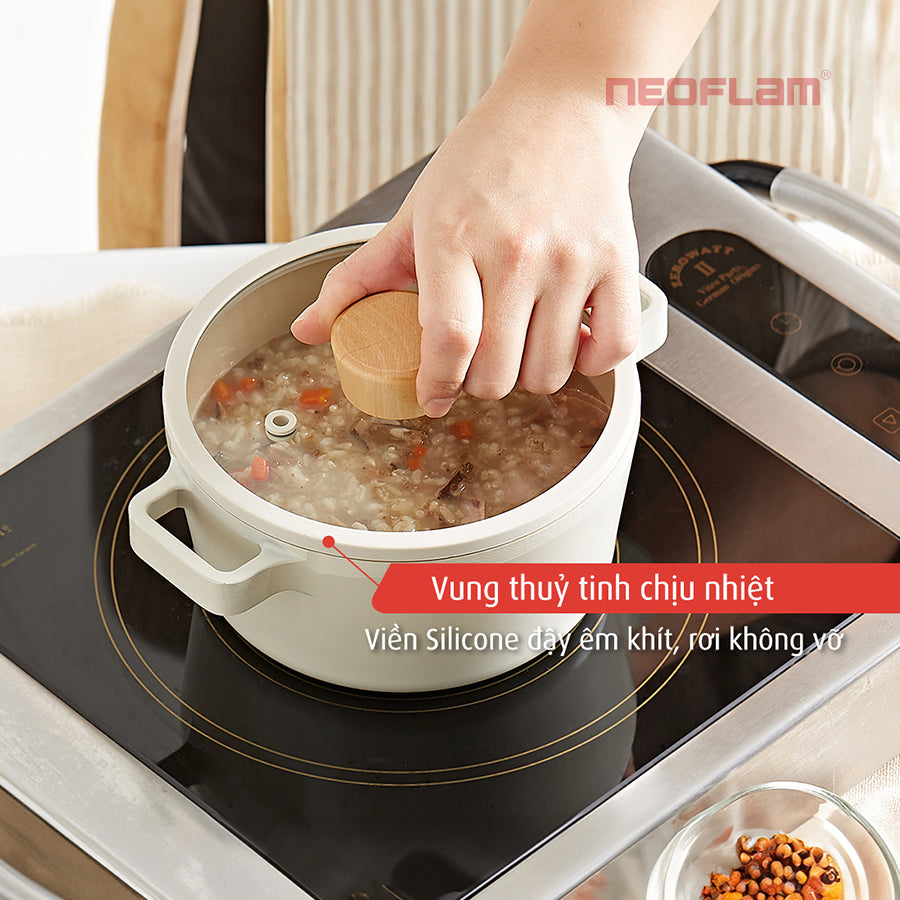 Nồi Fika Hàn Quốc, tráng gốm chống dính, đáy từ