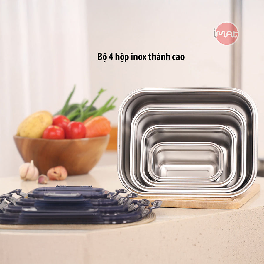Bộ 4 hộp CAO inox dùng vi sóng