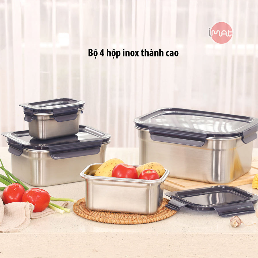 Bộ 4 hộp CAO inox dùng vi sóng