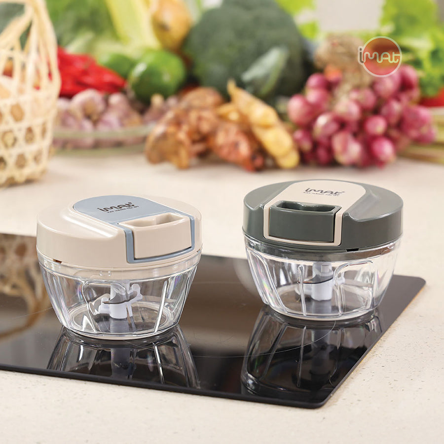 Cối xay tỏi ớt kéo tay cốc Tritan