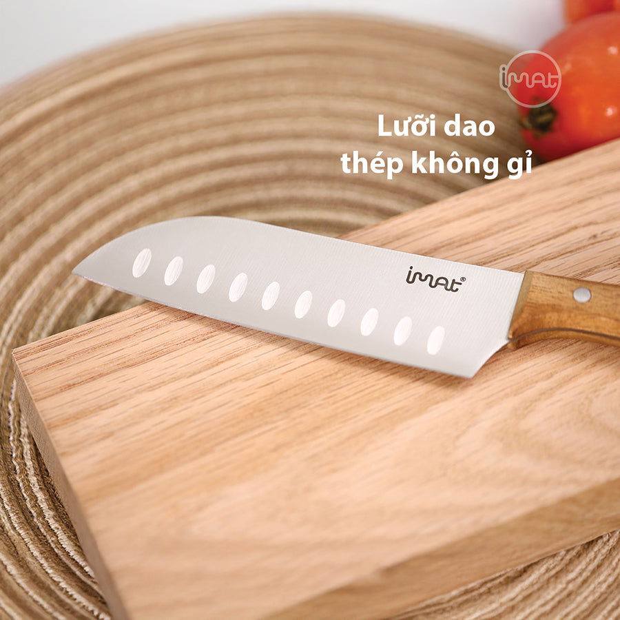 Dao Santoku nhỏ 5" iMat cán gỗ