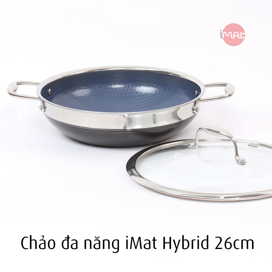 Chảo đa năng iMat Hybrid lòng xanh