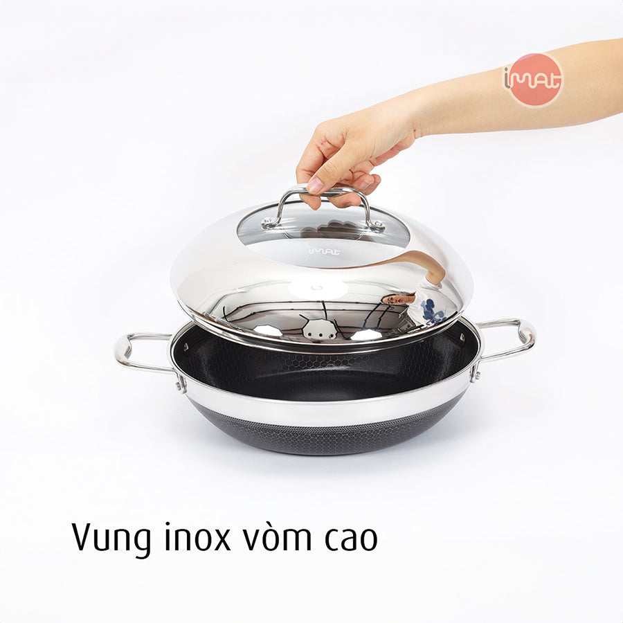 Chảo đa năng hai tay cầm iMat Hybrid lòng đen