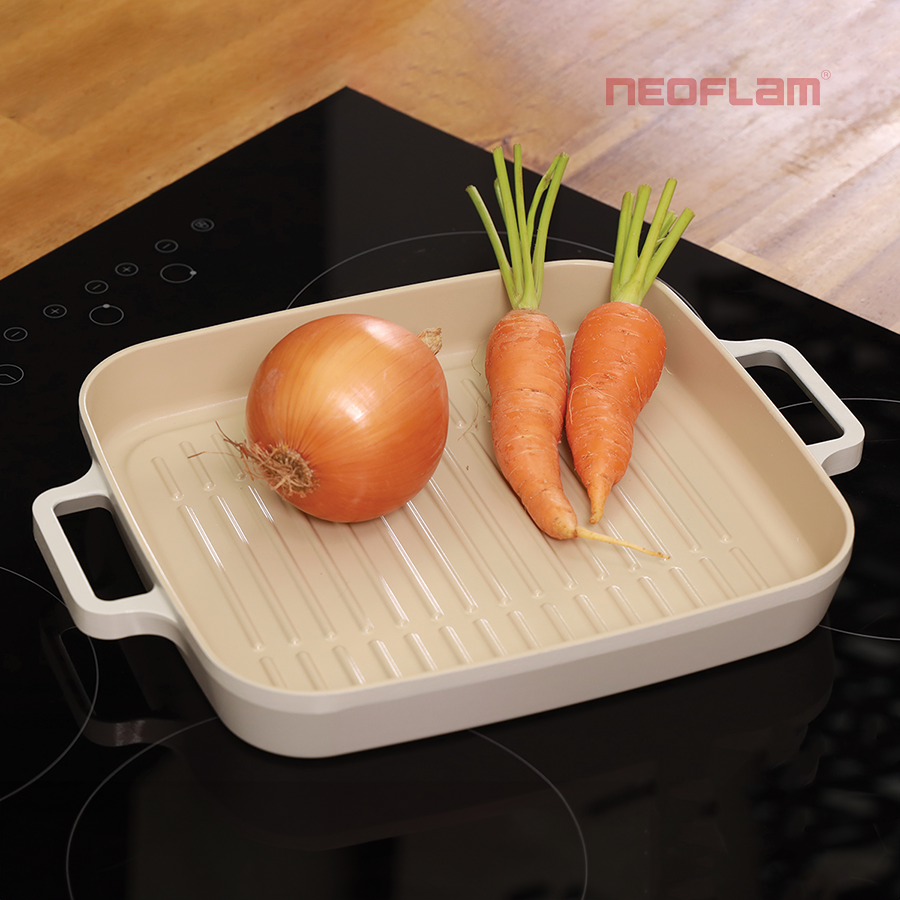 Chảo nướng Fika 28cm, tráng gốm không dính, đáy từ