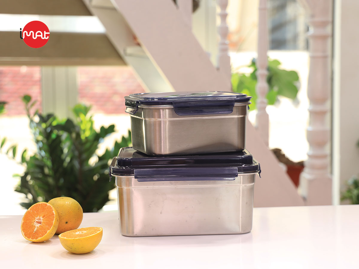 Bộ 2 hộp inox dùng vi sóng