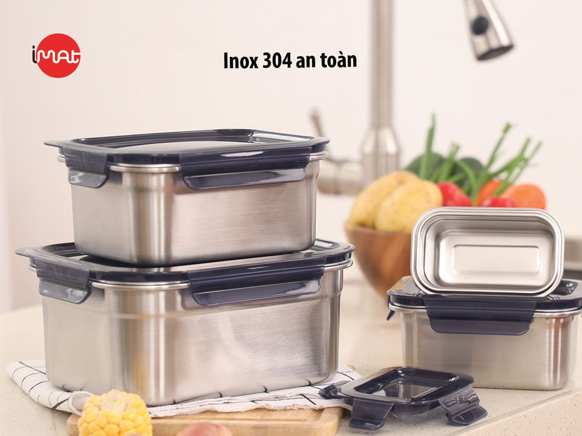 Hộp inox dùng vi sóng thành cao 800|1200|1600|3200ml