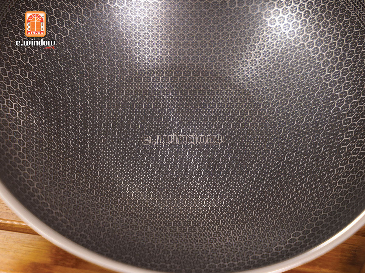 Chảo xào 30cm Bluecube E.Window, chống dính 2 mặt, kim cương nhân tạo