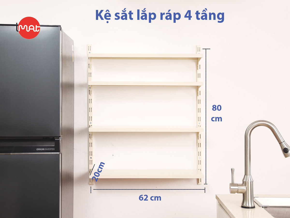 Kệ lắp ráp DIY 4 tầng mâm sắt
