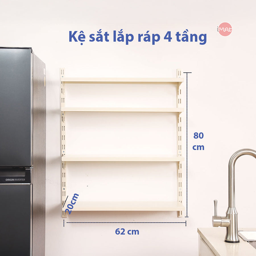 Kệ lắp ráp DIY 4 tầng mâm sắt