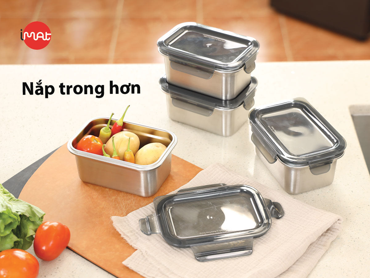 Hộp inox dùng vi sóng thành cao 800|1200|1600|3200ml