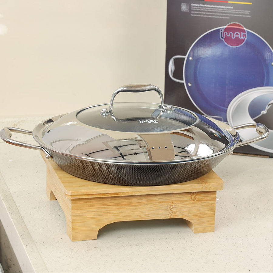 Chảo Paella 32 iMat Hybrid, lòng xanh