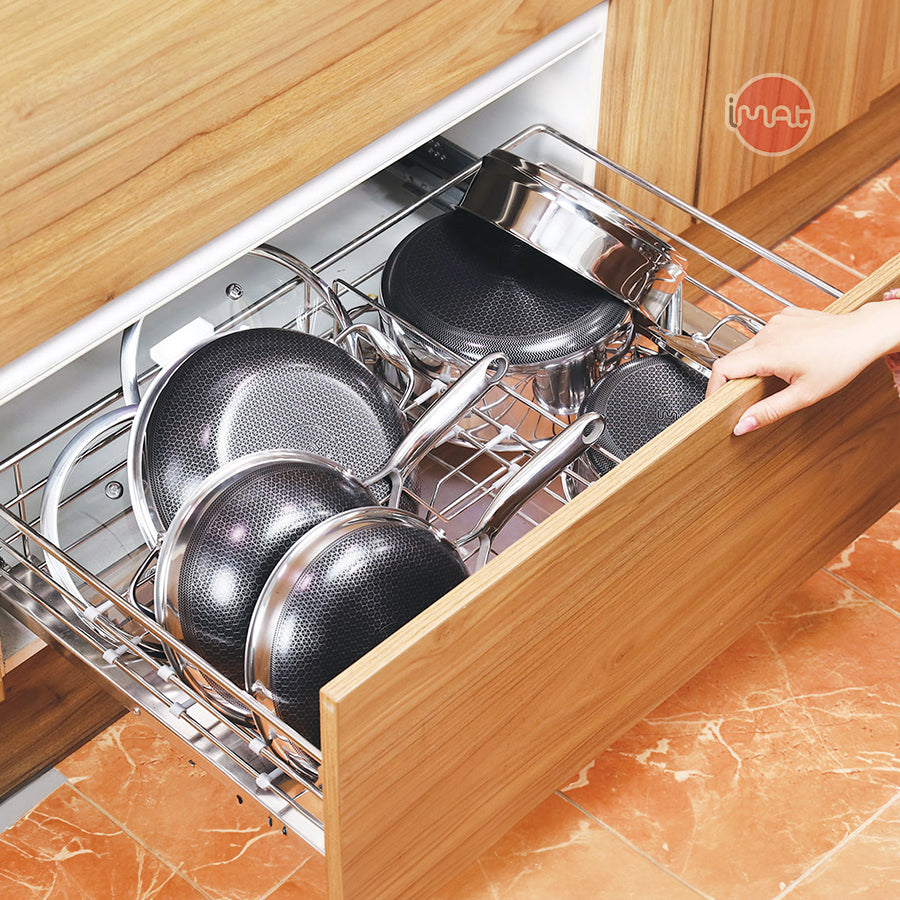 Bộ 5 nồi chảo iMat Hybrid lòng xanh