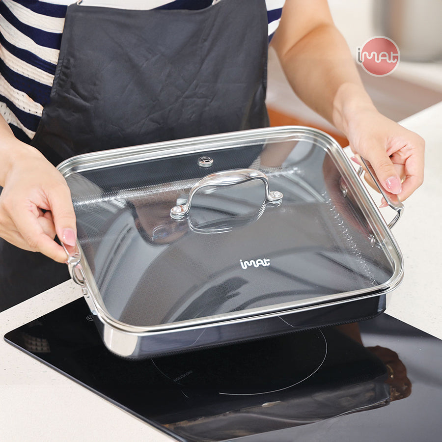 Vung thuỷ tinh cho chảo vuông đa năng 24 iMat Hybrid