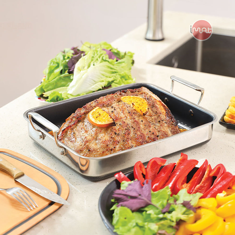 Chảo vuông đa năng 24 hai tay cầm iMat Hybrid