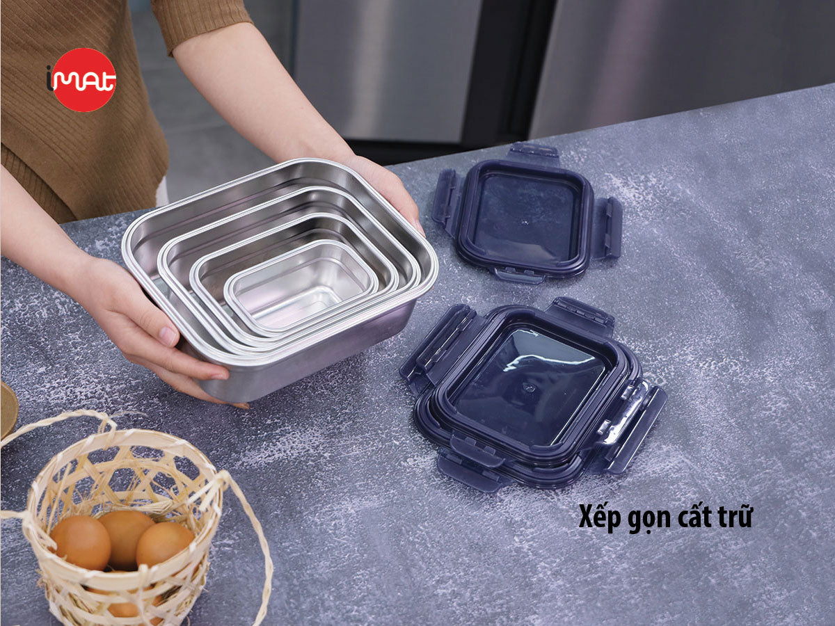 Hộp inox dùng vi sóng thành cao 800|1200|1600|3200ml