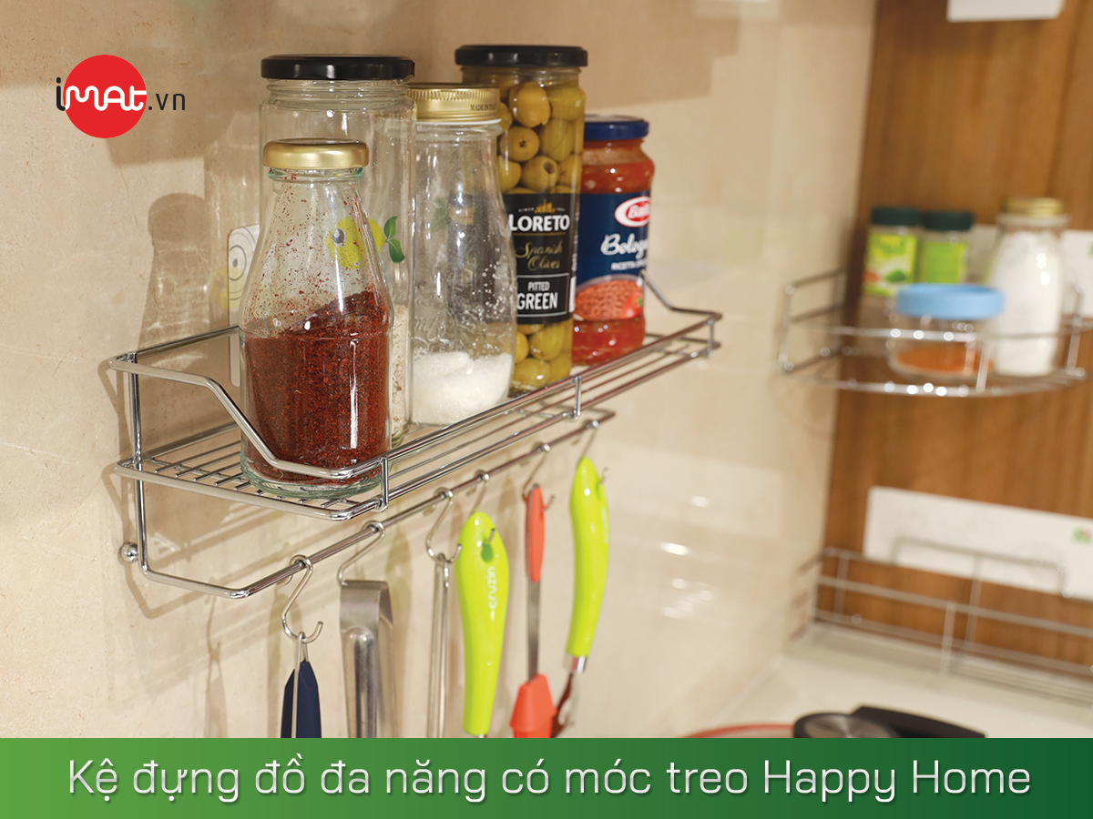 Kệ đựng đồ đa năng có móc treo Happy Home