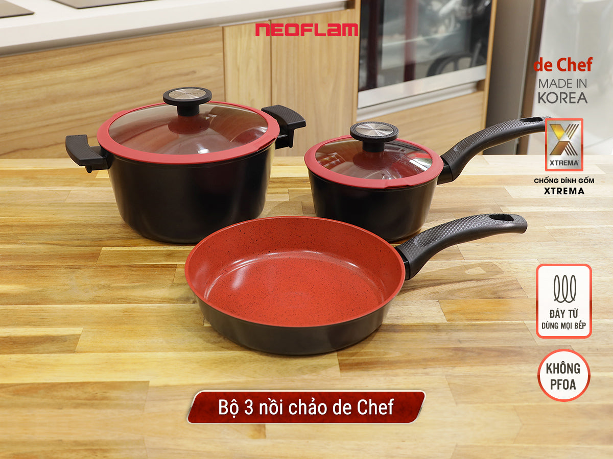 Bộ 3 nồi chảo de Chef