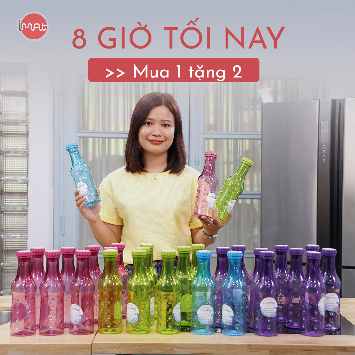 Chai nước Color-Pop 600ml, nhựa tritan an toàn