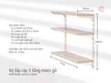 Kệ lắp ráp DIY 3 tầng mâm gỗ