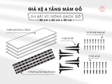 Kệ lắp ráp DIY 4 tầng mâm gỗ