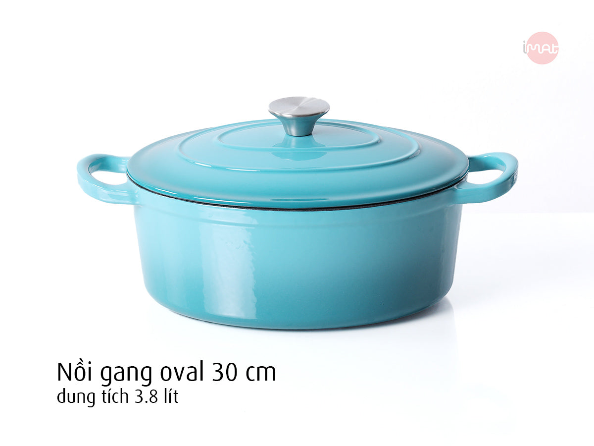 Nồi gang tráng men oval 30cm