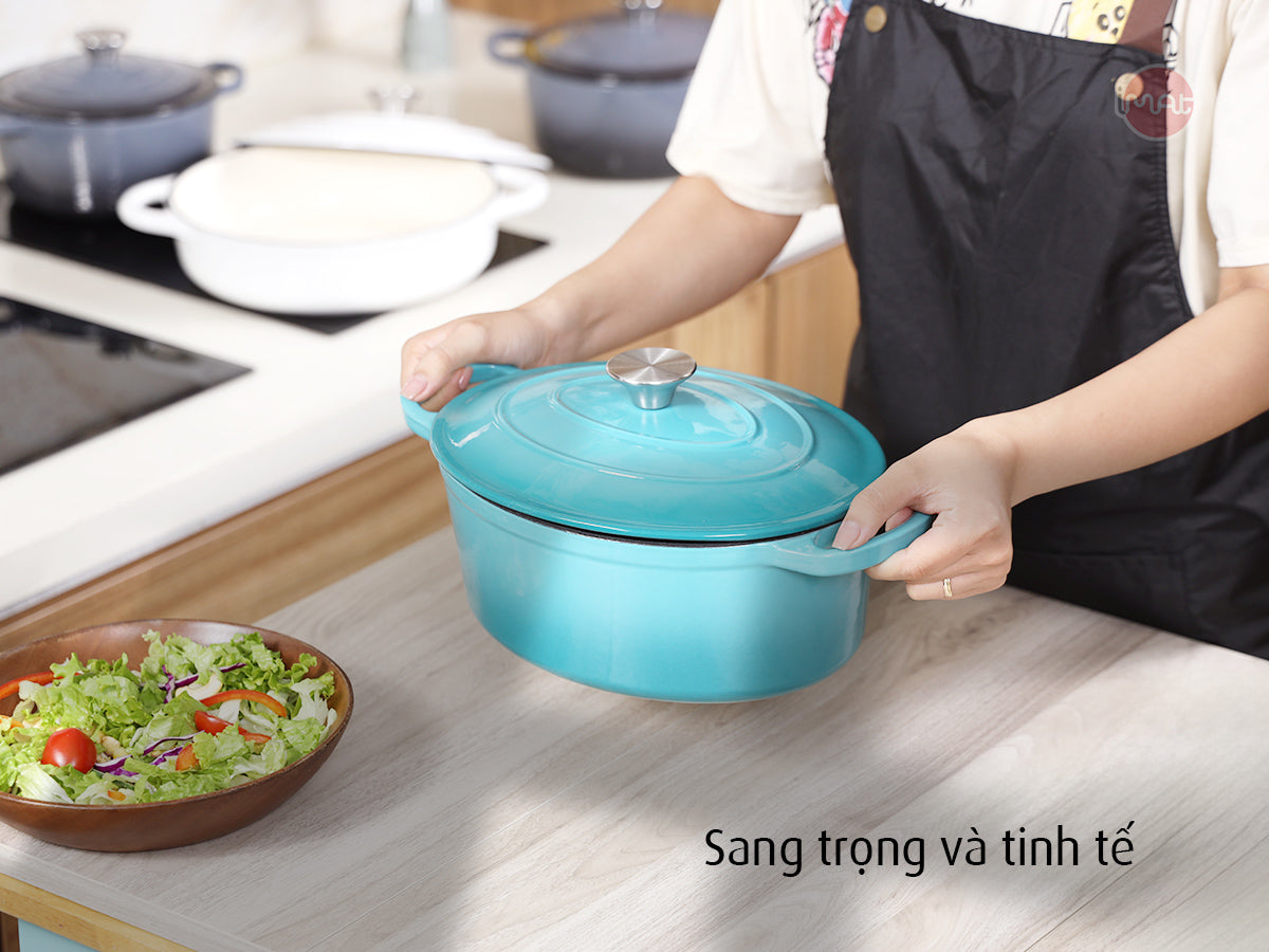 Nồi gang tráng men oval 30cm
