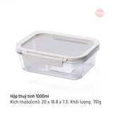 Bộ 14 hộp thuỷ tinh Comodo chịu nhiệt nắp kính