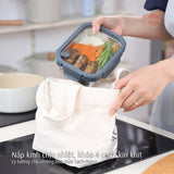 Hộp inox dùng vi sóng, nắp thuỷ tinh chịu nhiệt