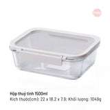 Bộ 14 hộp thuỷ tinh Comodo chịu nhiệt nắp kính