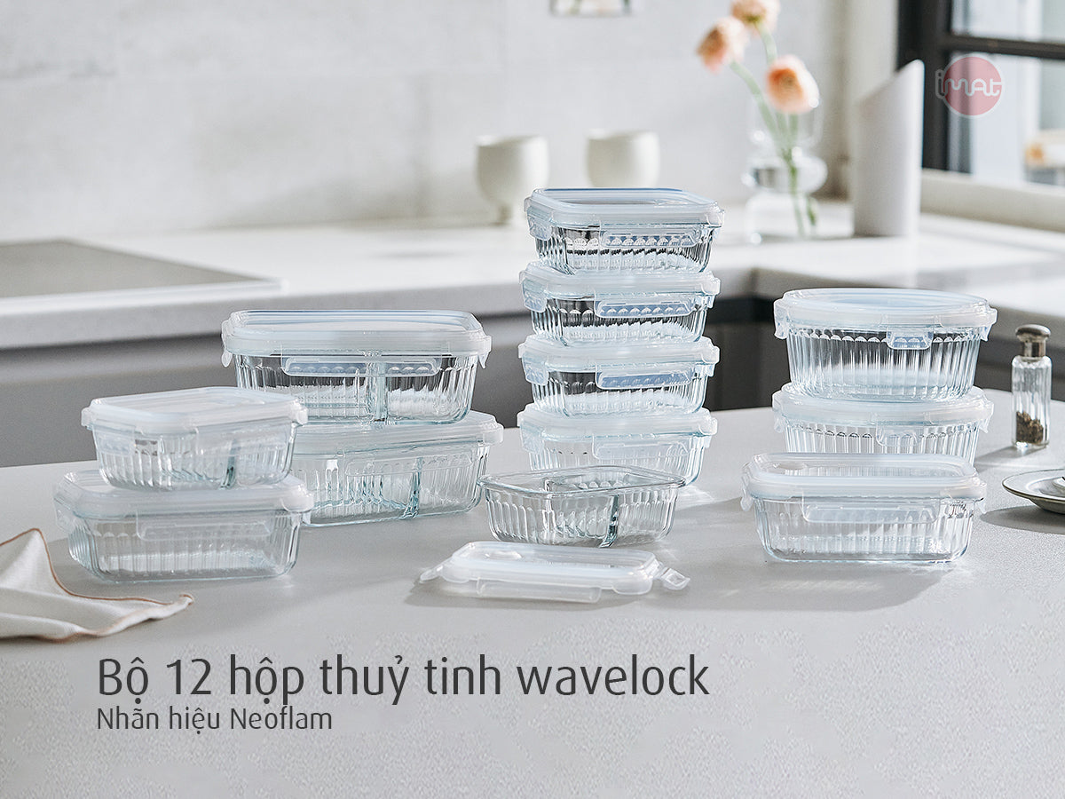 Bộ 12 hộp thuỷ tinh wavelock ( Đã gồm ship)