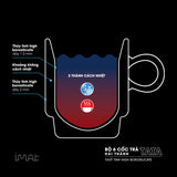 Bộ 6 cốc trà TATA thuỷ tinh Hight Borosilicate 2 thành cách nhiệt