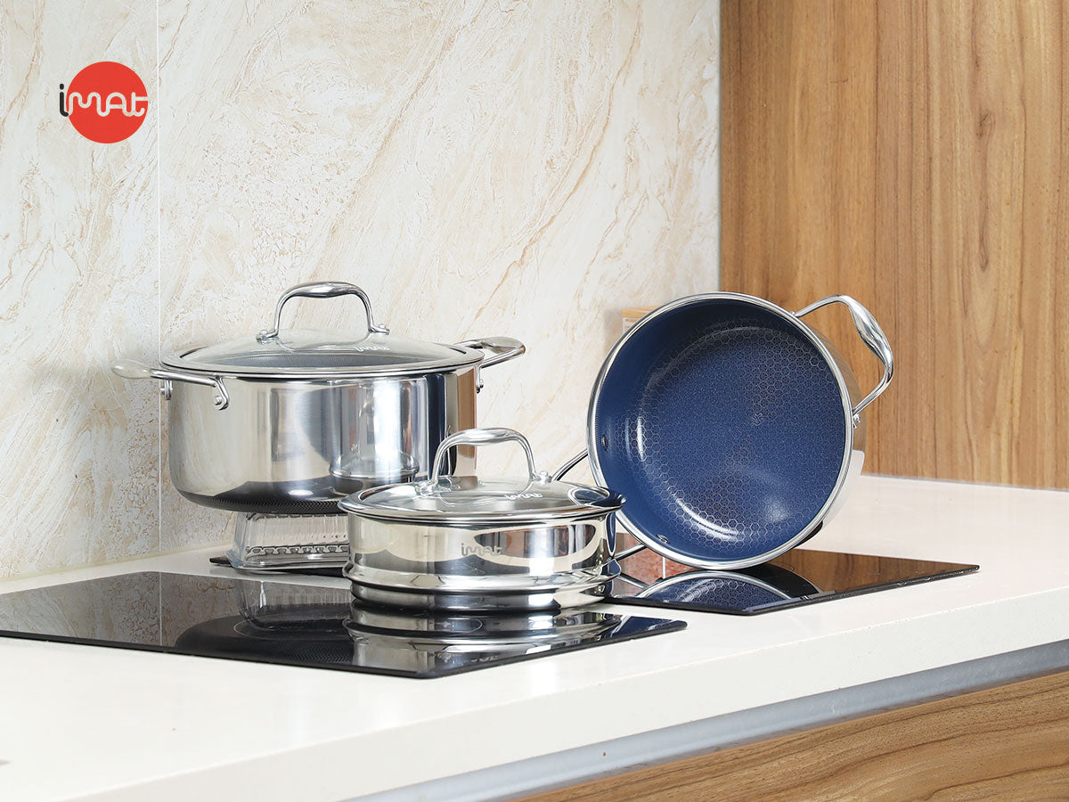 Bộ 2 nồi  iMat Hybrid lòng xanh  20, 24