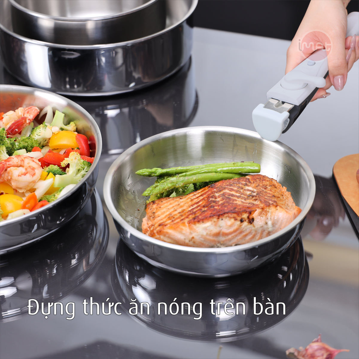 Bộ nồi chảo iNox cán rời 9 món - Không phủ lớp chống dính