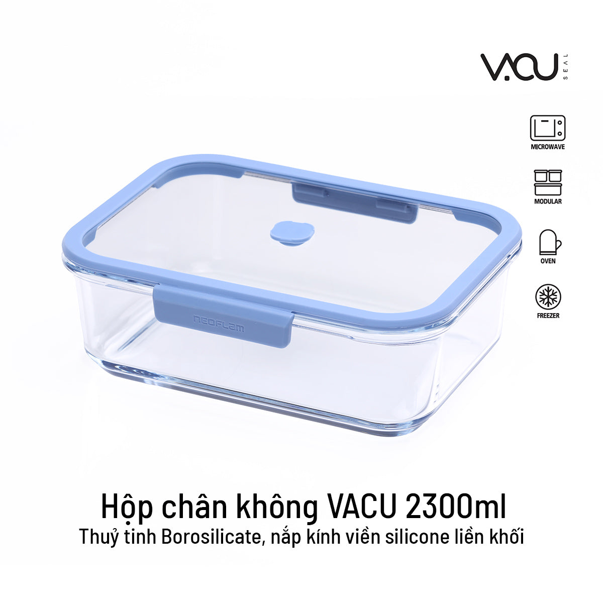 Bộ hộp thuỷ tinh chân không VACU 6 món có bơm