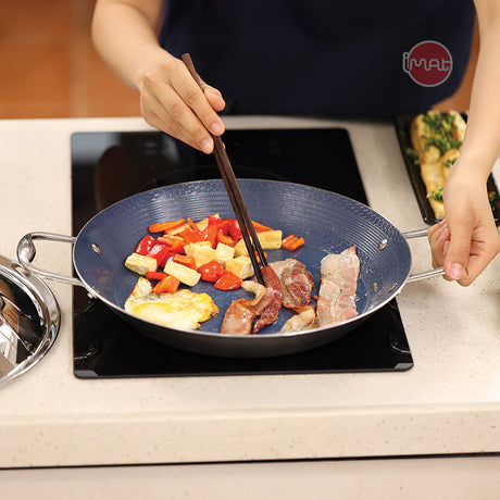Chảo Paella 32 iMat Hybrid, lòng xanh