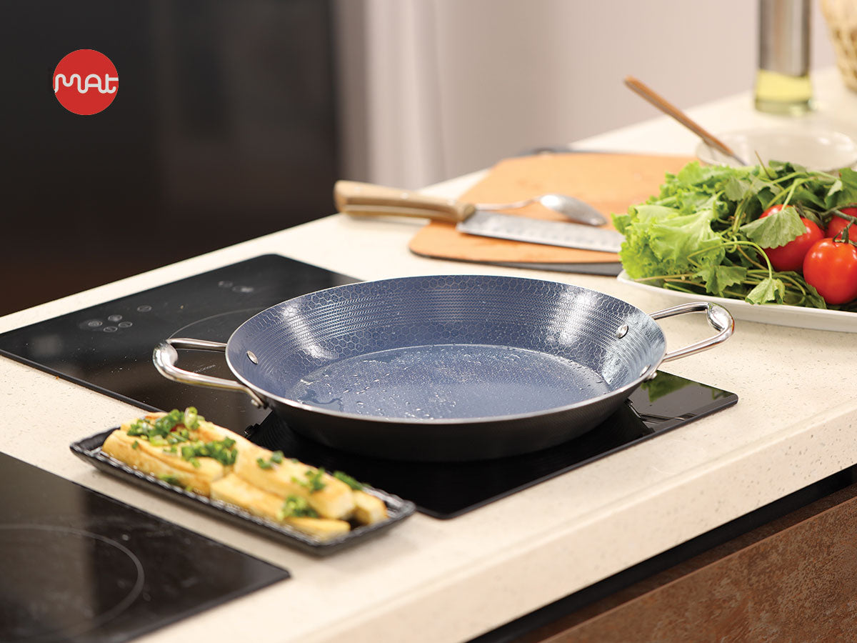 Chảo Paella 32 iMat Hybrid, lòng xanh