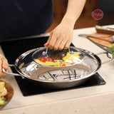 Chảo Paella 32 iMat Hybrid, lòng xanh