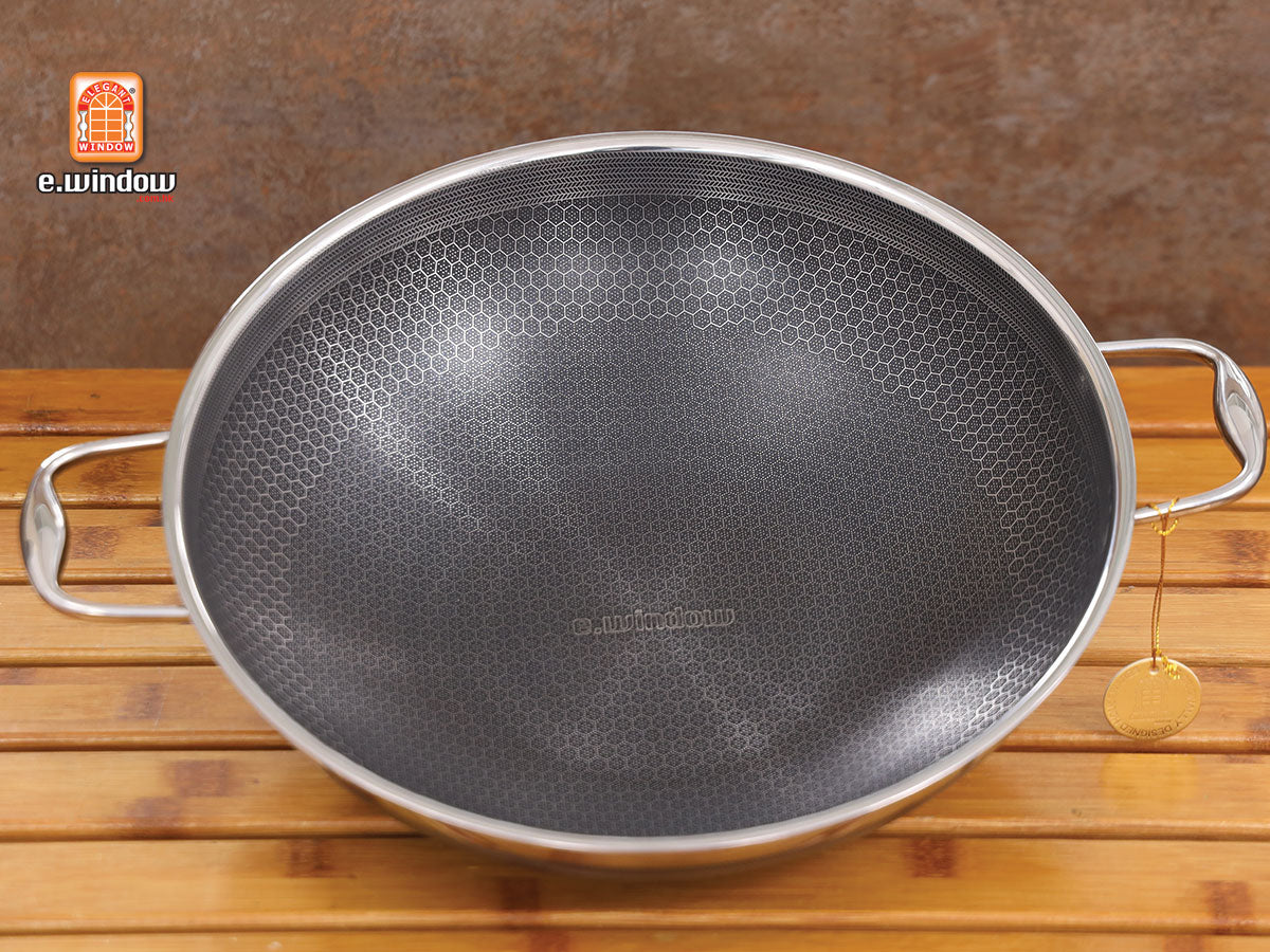 Chảo xào 34cm E.Window,chống dính 2 mặt,kim cương nhân tạo
