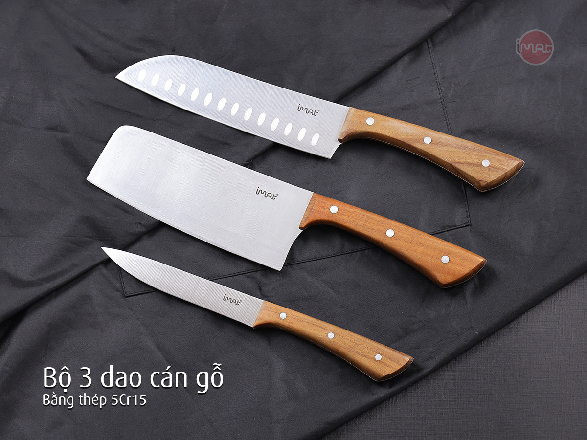 Bộ dao cán gỗ, cán thép iMat