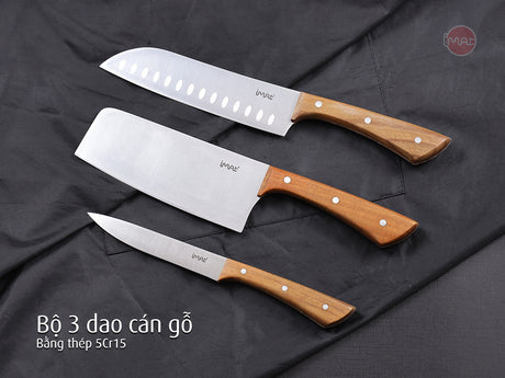 Bộ dao cán gỗ, cán thép iMat