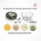 Cối xay tỏi ớt kéo tay cốc Tritan