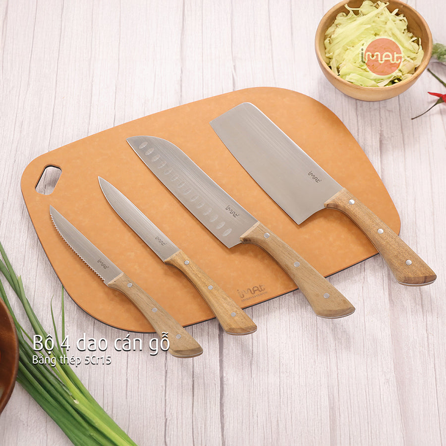 Bộ dao cán gỗ, cán thép iMat