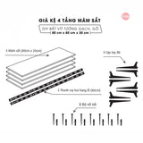 Kệ lắp ráp DIY 4 tầng mâm sắt