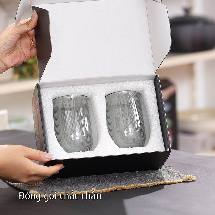 Bộ đôi cốc 2 thành NAO thuỷ tinh Hight Borosilicate