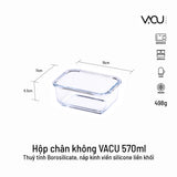 Bộ hộp thuỷ tinh chân không VACU 8 món không kèm bơm